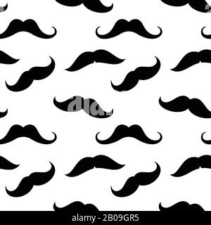 Vector moustache un motif sans couture en noir et blanc. Arrière-plan avec illustration moustaches Illustration de Vecteur