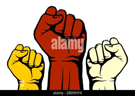 Protestation, affiche artistique de révolution vectorielle rebelle. Illustration de la révolution de la puissance pour la liberté Illustration de Vecteur