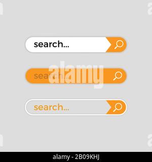Barre Web de recherche, interface utilisateur Internet vectorielle. Conception d'éléments pour la recherche Web, illustration de la barre de recherche pour le site web de l'interface utilisateur Illustration de Vecteur