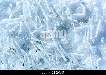 Rime, gel, glace glace. texture texture pattern Banque D'Images