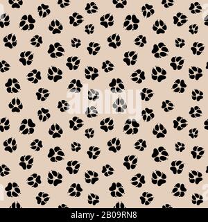 Motif vectoriel sans coutures avec empreintes de chien ou de loup sales. Arrière-plan avec pattes pour chien, illustration du motif avec imprimé pattes pour animaux Illustration de Vecteur