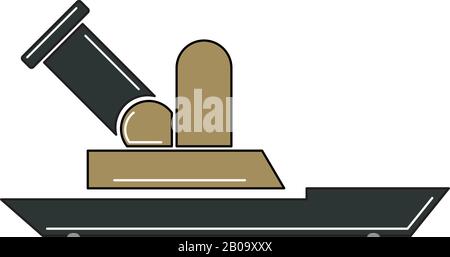 Icône de navire de guerre isolé Illustration de Vecteur