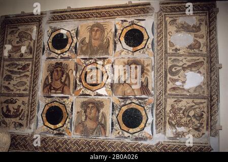 LIBYE, TRIPOLI, MUSÉE NATIONAL, MOSAÏQUE Banque D'Images