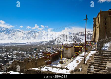 Vue aérienne de Leh Ladakh. Himalaya. Inde Banque D'Images