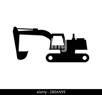 icône de pelle hydraulique illustrée dans vecteur sur fond blanc Illustration de Vecteur