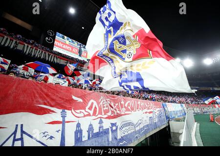 Kanagawa, Japon. 19 février 2020. Yokohama F.Marinos fans Football/Football : 2020 match H de la Ligue des Champions de l'AFC 2020 entre Yokohama FMarinos 4-0 Sydney FC au stade Nissan à Kanagawa, Japon . Crédit: Yohei Osada/Aflo Sport/Alay Live News Banque D'Images