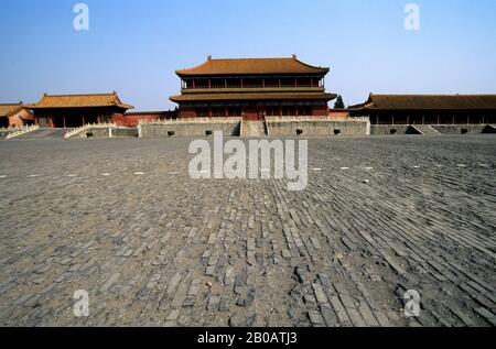 CHINE, BEIJING, CITÉ INTERDITE, COUR INTÉRIEURE Banque D'Images