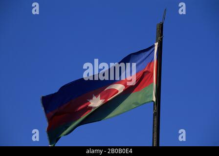 AZERBAÏDJAN, DRAPEAU Banque D'Images