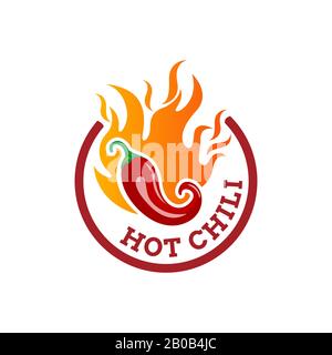 Le logo Hot Chili conçoit un vecteur de concept, le symbole du logo Fire Chili, l'icône du symbole Spice Food Illustration de Vecteur