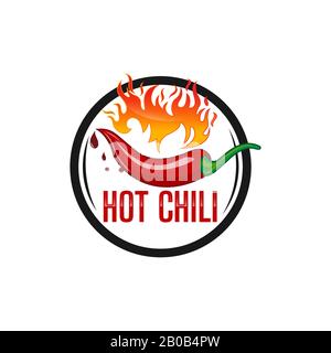 Le logo Hot Chili conçoit un vecteur de concept, le symbole du logo Fire Chili, l'icône du symbole Spice Food Illustration de Vecteur