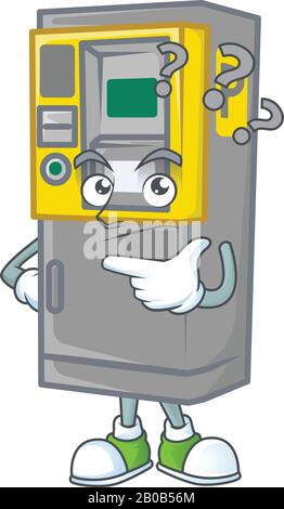 Ticket de parking machine dessin animé style mascotte dans un geste embrouillé Illustration de Vecteur