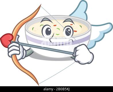 Motif cupide aux œufs doux à la vapeur avec flèche et ailes Illustration de Vecteur