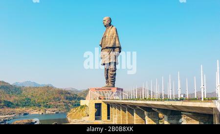 Plus grande statue du monde, statue de l'unité dans la partie occidentale de l'Inde près de la rive de la rivière la Narmada Banque D'Images