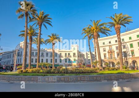 Bâtiments coloniaux à Tétouan, Maroc Banque D'Images