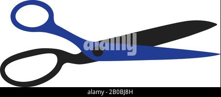 Icône à plat ciseaux sur mesure. Outil de découpe de tissu Illustration de Vecteur