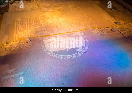 Lulingstone villa romaine mosaïque, eynsford, kent, royaume-uni Banque D'Images