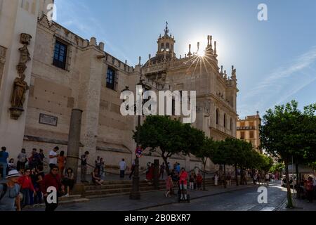 Santa Maria de la Sede, la célèbre cathédrale de Séville, Andalousie, Espagne. Banque D'Images