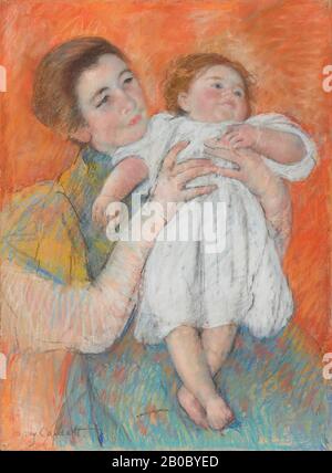 Mary Cassatt, L'enfant de Barefoot, 1897, pastel sur papier blanc cassé, 28 1/4 po x 21 1/8 po. (71,76 cm x 53,66 cm), au début de 1897, Mary Cassatt a livré trois pastels majeurs à son marchand, Paul Durand-Ruel. 'Vere et enfant sur fond vert' est allé au Musée Luxembourg et est devenu le premier de Cassatt à entrer dans une collection de musées. "Infirmière et enfant" est allée à l'artiste et collectionneur de Boston Sarah Choate Sears et est maintenant au Metropolitan Museum of Art. Le troisième, "The Barefoot Child", a été acquis par le collectionneur américain Alfred Atmore Pope, et plus tard a été donné au Musée. Les lignes dans Cassatt Banque D'Images