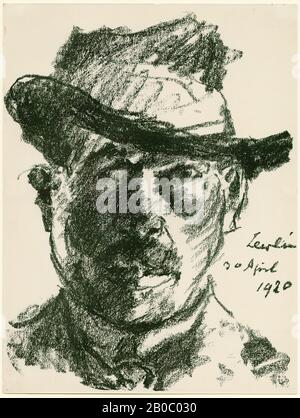 Lovis Corinthe, autoportrait, 1920, lithographie sur papier, 12 11/16 po. X 9 1/2 po. (32,2 cm x 24,2 cm) Banque D'Images