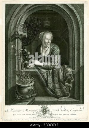 Antoine de Marcenay de Ghuy, la Fleuriste, 1766, gravure sur papier, 13 1/8 po. X 9 1/2 po. (33,4 cm x 24,2 cm) Banque D'Images