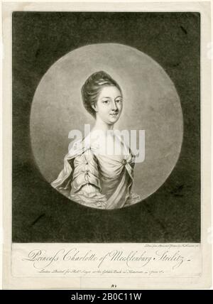 Richard Houston, Portrait de Charlotte de Mecklembourg Strelitz, 1761, mezzotint sur papier Banque D'Images