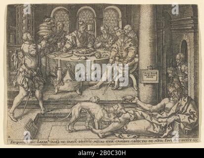 Heinrich Aldégraissant, Lazarus et The Rich Man, 1554, gravure sur papier, 3 1/8 po. X 4 5/16 po. (8 cm x 10,9 cm) Banque D'Images