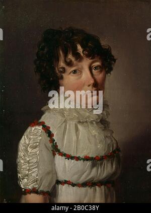 Louis-Léopold Boilly, Portrait De Sarah Bowdoin, Ca. 1806-1808, huile sur toile, 8 9/16 in. x 6 9/16 in. (21,75 cm x 16,67 cm), Ce portrait de la femme de James Bowdoin III est un portrait fascinant. Peint alors que les Bowdoins étaient en affaires diplomatiques à Paris par Boilly, l'un des artistes français les plus populaires de la période napoléonienne, il a fait surface sur le marché de l'art lors d'une vente de propriétés dans le nord de la France à l'été 1999. La correspondance des années 1960 dans les dossiers du Musée suggère que l'œuvre appartenait autrefois à un descendant de Bowdoin 'dans le quartier' de l'université. Si Banque D'Images