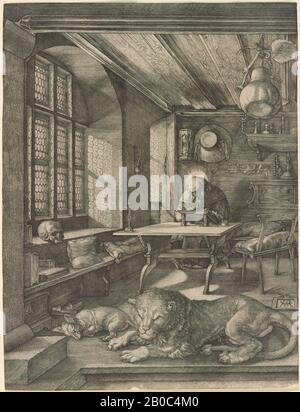 Albrecht Dürer, Saint-Jérôme dans son étude, 1514, gravure sur papier couté crème ancien, 9 5/8 in. X 7 5/16 in. (24,5 cm x 18,6 cm Banque D'Images