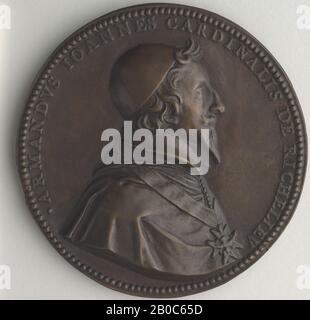 Jean Warin, Cardinal Richelieu (Armand-Jean du Plessis) (1585-1642), 1630, bronze, 3 1/16 po. (7,7 cm) Banque D'Images