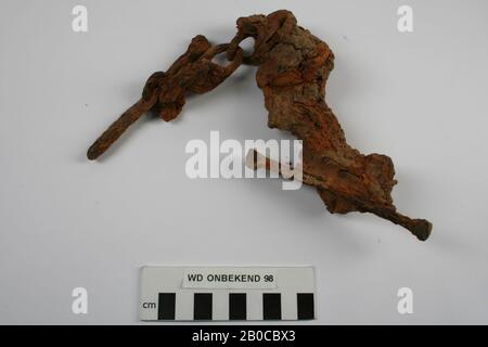 Pays-Bas Moyen âge, bit, métal, fer, plus grand fragment CA. 15 x 5 x 5 cm, médiéval, Pays-Bas, Utrecht, Wijk bij Duurstede, Wijk bij Duurstede, Dorestad Banque D'Images