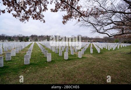 CIMETIÈRE d'Arlington, WASH D.C. - 31 JANVIER 2020: Cimetière national d'Arlington le 31 janvier 2020 à Washington D.C. Banque D'Images