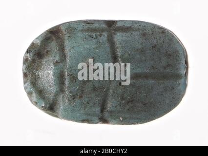 Scarab, plat, phoque, scarabée, pierre (verte), 0,8 cm, Egypte Banque D'Images