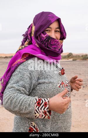 Maroc, autour de Taouz, campement de nomades Banque D'Images