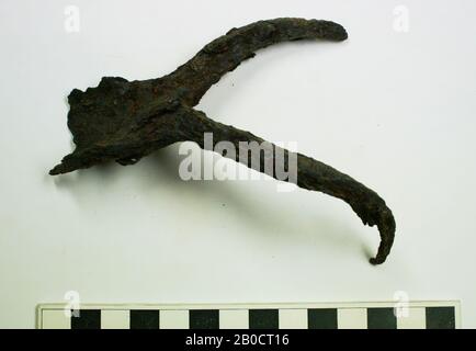 Pays-Bas Moyen âge, crochet de bateau à fragments, métal, fer, romain, Pays-Bas, Hollande du Sud, la Haye, la Haye, Ockenburg Banque D'Images