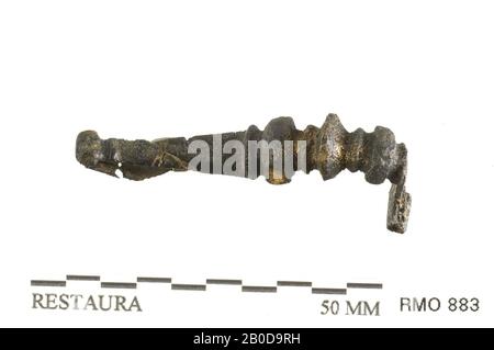 Fibula, fibula, alliage de cuivre, 4,7 x 1,2 cm, x, Pays-Bas, Utrecht, Wijk bij Duurstede, Wijk bij Duurstede, Dorestad Banque D'Images