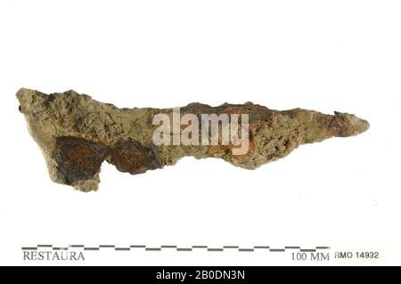 Pays-Bas Moyen âge, bande, se terminant par un point, fer, 10,8 x 3,0 cm, x, Pays-Bas, Utrecht, Wijk bij Duurstede, Wijk bij Duurstede, Dorestad Banque D'Images