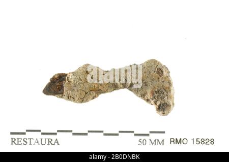 Pays-Bas Moyen âge, crochet, fer, 4,1 x 1,8 cm, x, Pays-Bas, Utrecht, Wijk bij Duurstede, Wijk bij Duurstede, Dorestad Banque D'Images