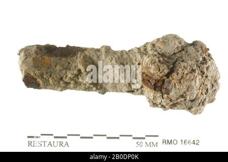 Pays-Bas Moyen âge, partie du château, Bent, fer, 7,0 x 1,8 cm, x, Pays-Bas, Utrecht, Wijk bij Duurstede, Wijk bij Duurstede, Dorestad Banque D'Images