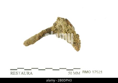 Pays-Bas Moyen âge, partie de crochet, fer, 3,7 x 0,9 cm, x, Pays-Bas, Utrecht, Wijk bij Duurstede, Wijk bij Duurstede, Dorestad Banque D'Images