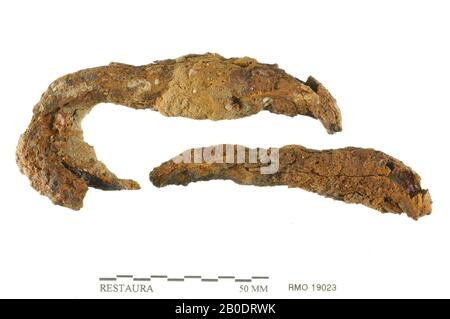 Pays-Bas Moyen âge, partie de chaîne, fer, 9.0 x 4.8 cm, x, Pays-Bas, Utrecht, Wijk bij Duurstede, Wijk bij Duurstede, Dorestad Banque D'Images