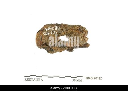 Pays-Bas Moyen âge, partie de chaîne, fer, 4,7 x 2,6 cm, x, Pays-Bas, Utrecht, Wijk bij Duurstede, Wijk bij Duurstede, Dorestad Banque D'Images