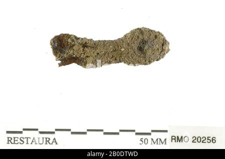 Pays-Bas Moyen âge, partie de goupille fendue, fer, 3,7 x 1,2 cm, x, Pays-Bas, Utrecht, Wijk bij Duurstede, Wijk bij Duurstede, Dorestad Banque D'Images