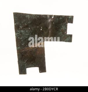 Pays-Bas période romaine, plaque de montage de casque, métal, bronze, L. 6,3 cm, B. 6,3 cm, roman 50-100 AD, Pays-Bas, Hollande-Méridionale, Leiden, Leiden, tunnel Matilo, l'A4 Banque D'Images