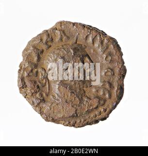 Pièce de monnaie, tétrarachm de Carinus, année 3, Vz: Buste impérial r., Draperie, AKMA KA-RINOS SEB, Kz: Standing Homonoia l., Double cornucopiae, ETOUS gamma (année 3), menthe, tétrarachme, Carinus Augustus, métal, billion, Diam. 18 mm, poids 7.42 gr, Période gréco-romaine, période impériale romaine 284-285, Egypte Banque D'Images