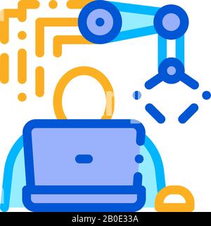 Illustration Du Contour Vectoriel De L'Icône Du Robot De Programmation Illustration de Vecteur