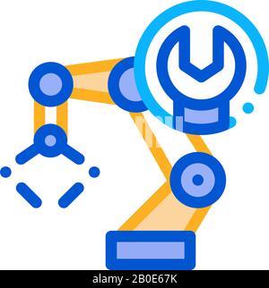 Illustration Du Contour Vectoriel De L'Icône De Réparation Du Robot Illustration de Vecteur