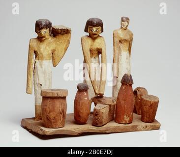 Brasserie, modèle, petite sculpture, modèle de groupe, bois, 20,5 x 11,8 x 26,4 cm, milieu 2040-1783 av. J.-C., Egypte Banque D'Images