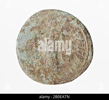 Pays-Bas période romaine, pièce, sestertius, Domitian, métal, cuivre, Diam., 33 mm, poids, 21.25 gr, roman 81, Pays-Bas, Utrecht, Bunnik, Vechten Banque D'Images