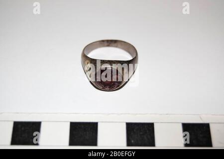 Anneau, anneau de signalisation, métal, argent, pierre, ø 1 cm, Iran Banque D'Images