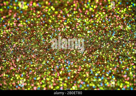 Particules colorées abstraites étincelantes. DOF peu profond. Véritable photographie. Banque D'Images